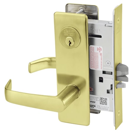Corbin Russwin Storeroom or Closet Mortise Lock, NS Lever, M Escutcheon, Satin Brass ML2057 NSM 606